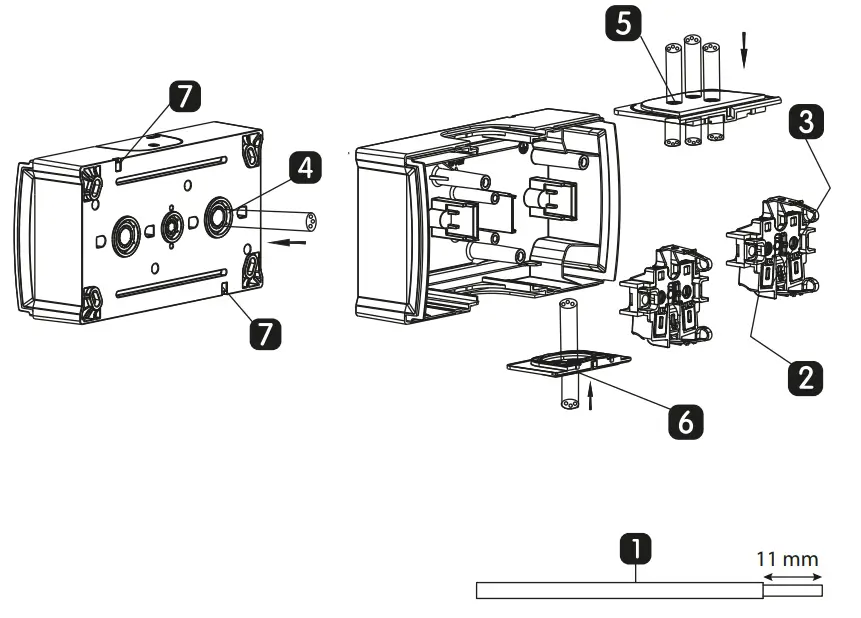Panasonic 2 x 2P E Socket with Shutter Horizontal Combination - Figure 2