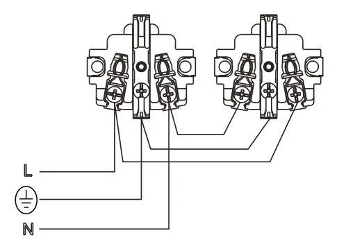 Panasonic 2 x 2P E Socket with Shutter Horizontal Combination - Figure 4