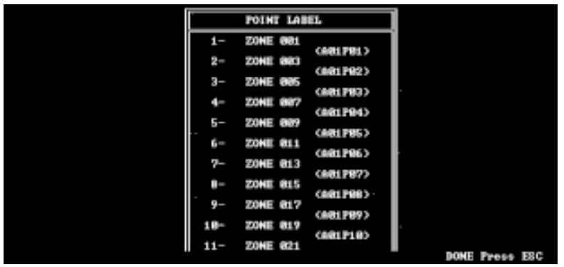 NOTIFIER PK-LCD-80 Programmable Fire Alarm Control Panels - Point Labels 1