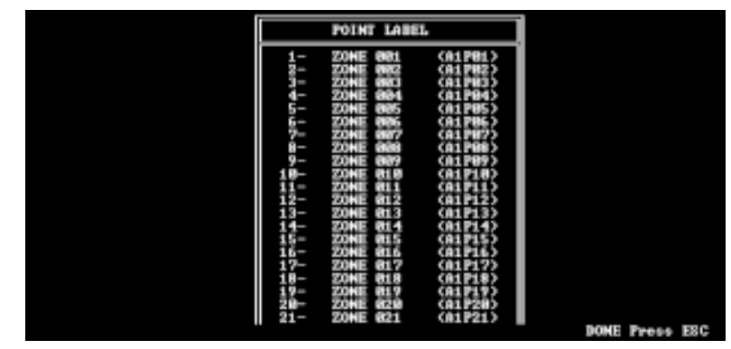 NOTIFIER PK-LCD-80 Programmable Fire Alarm Control Panels - Point Labels
