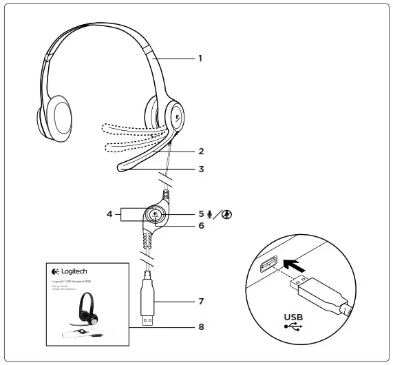 logitech H390 USB Headset - Know your product