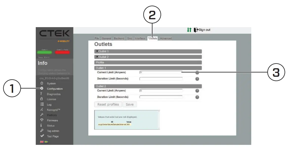 To configure current limit
