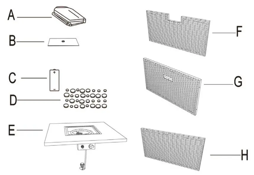 Enjoy AJ1188 Fire Pit Table - parts Diagram