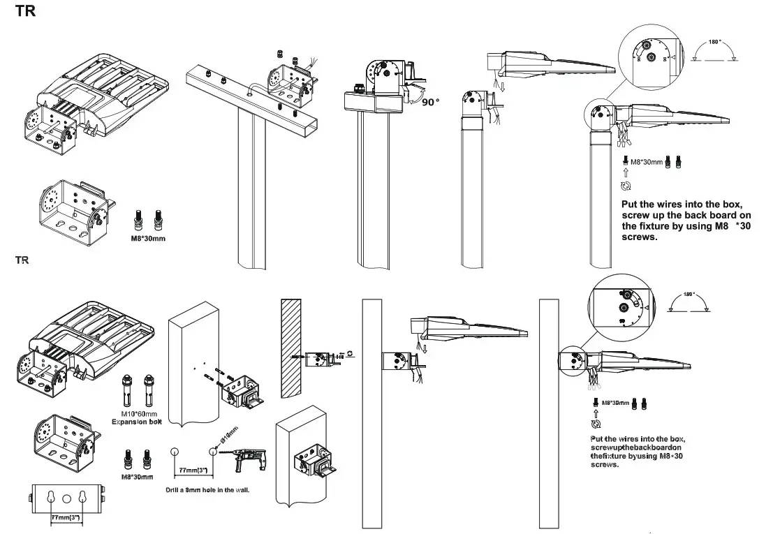 Simply Retrofits 100W LED Area-Parking Light - parts