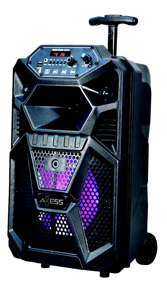 AXESS PABT6035 8 inch LED Bluetooth Party Speaker with 1.5 inch Tweeter
