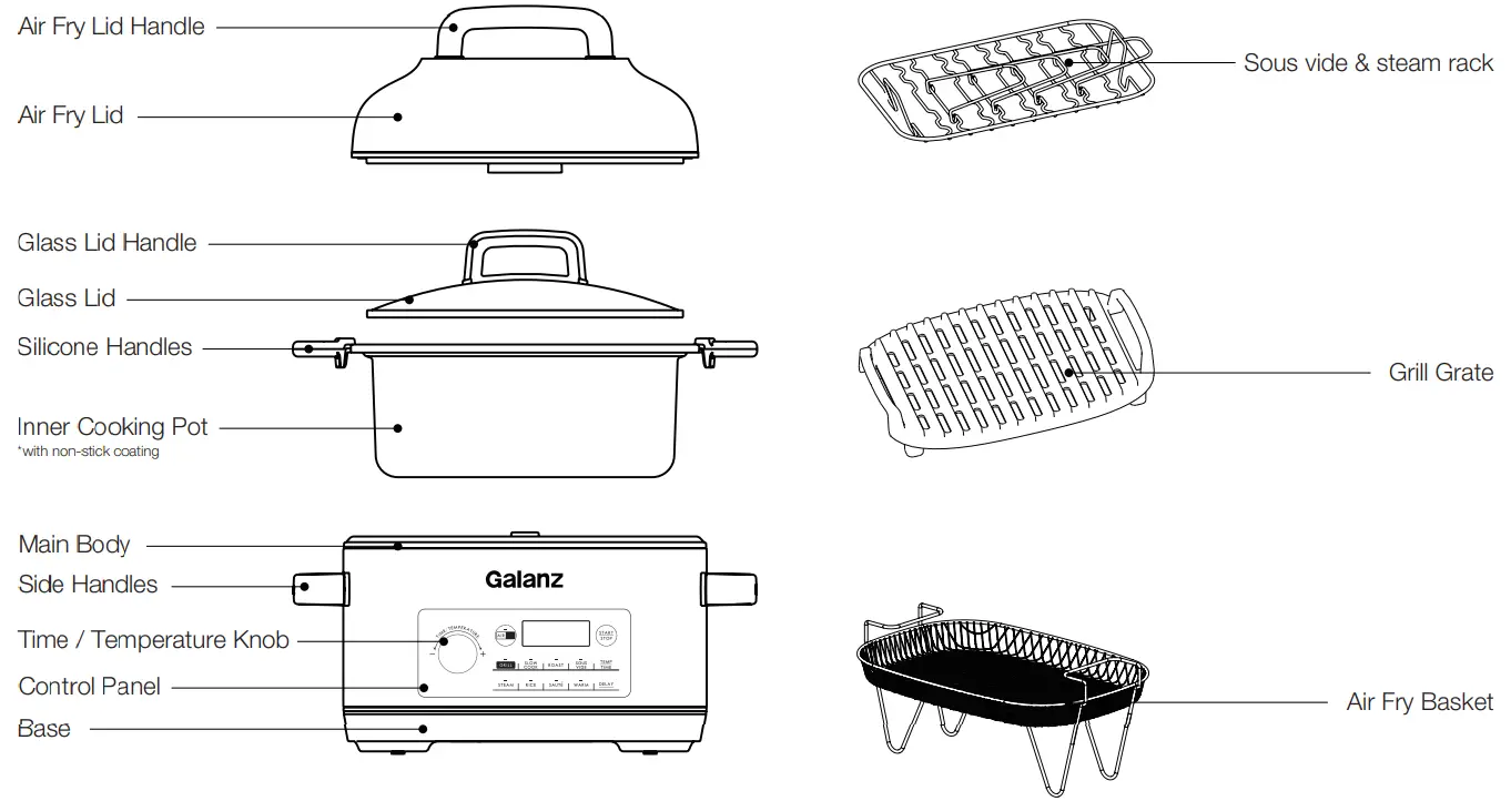 Galanz GLSCX608S1A15 Multi-Functional Air Fryer -fig