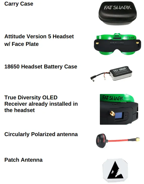 Fat Shark FSV1132 Attitude V6 FPV Drone - Product Contents