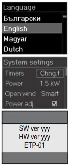 ELDOM RH01F Electric Convector Heater Instruction Manual - LANGUAGE