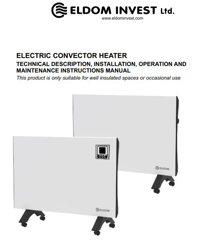 ELDOM RH01F Electric Convector Heater Instruction Manual
