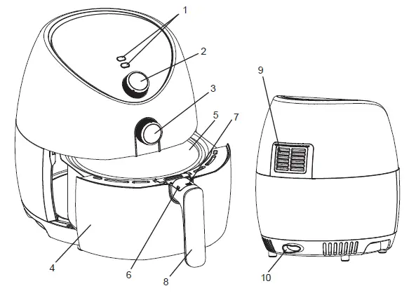 Sunbeam AFP4000WH Copper Infused DuraCeramic Air Fryer-figure1