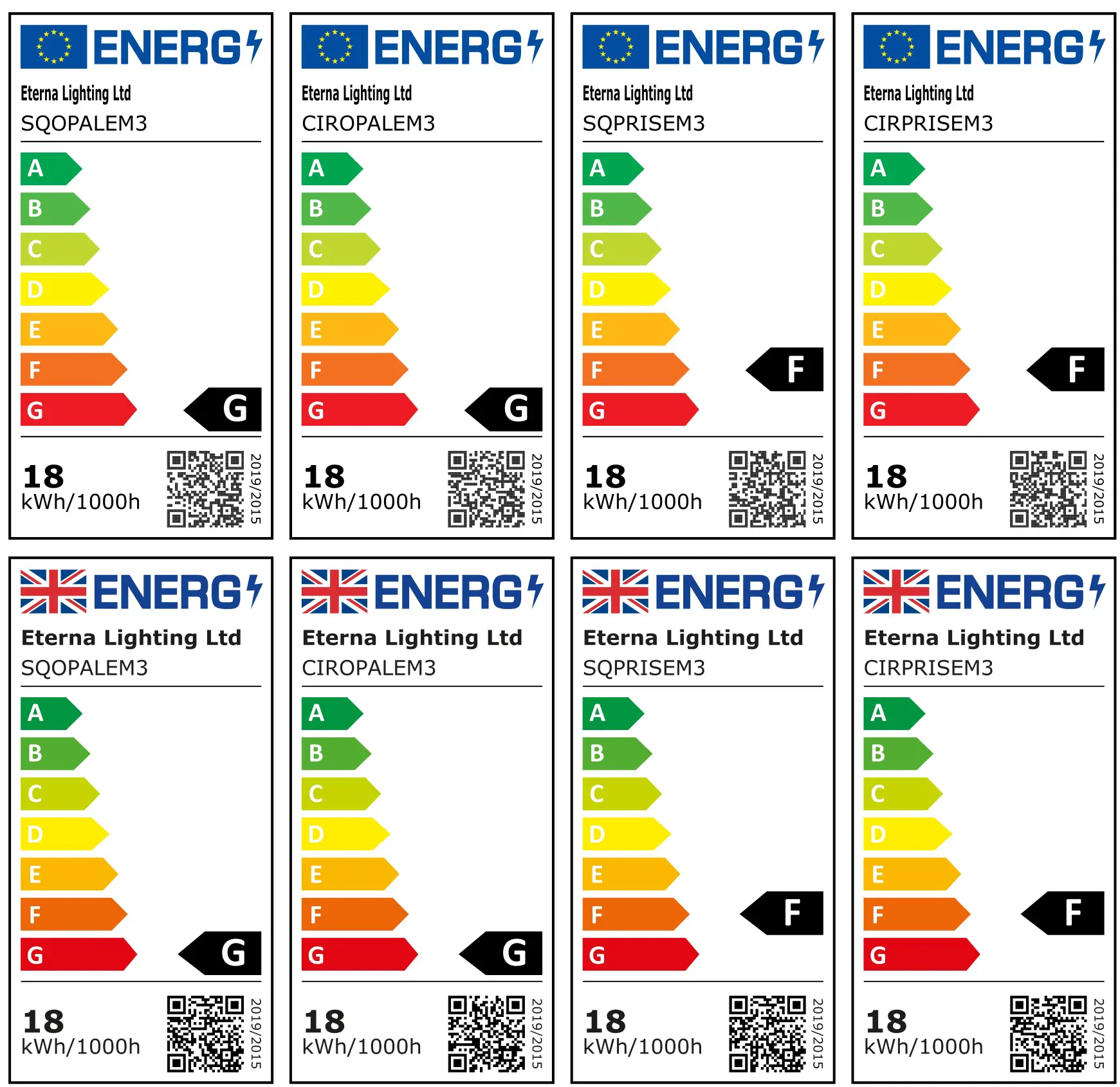 Eterna SQPRISEM3 LED Emergency Square Bulkhead - Energ