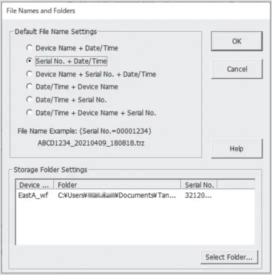 File name and folder