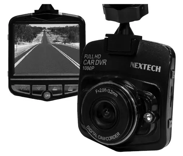 NEXTECH QV3872 1080p Dash Cam with 2.5 Inch LCD