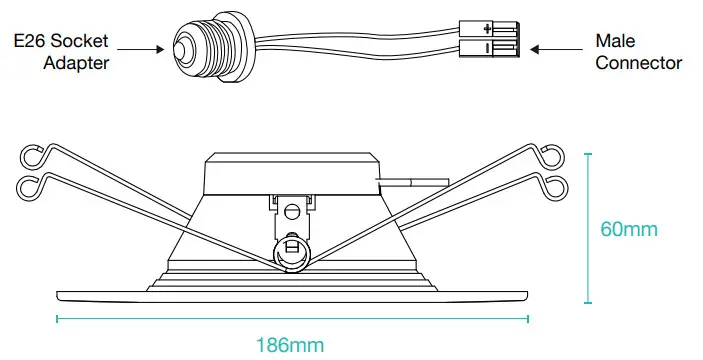 GRACE GRSDL05XX 13 Smart Down Light UMNAK Multicolor and Tunable - Drawing