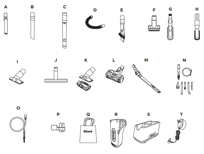 Shark IZ201UK Series Anti Hair Wrap & DuoClean Cordless Vacuum - ADDITIONAL ACCESSORIES