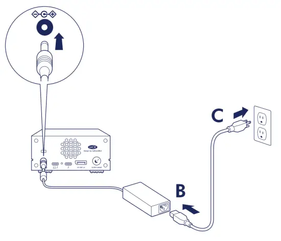 LACIE 1big DOCK Professional Desktop Storage Docking Station - Connect power cable