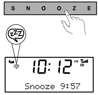 PURE Chronos CD Series 2 Digital and FM Clock Radio - Snoozing an alarm