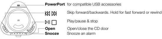 PURE Chronos CD Series 2 Digital and FM Clock Radio - Top