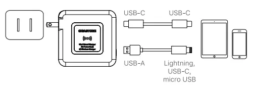Gigastone QP-10200B Qi Travel Power Bank User Guide - Charge devices through the adapter