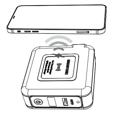 Gigastone QP-10200B Qi Travel Power Bank User Guide - Charge through the wireless charging function