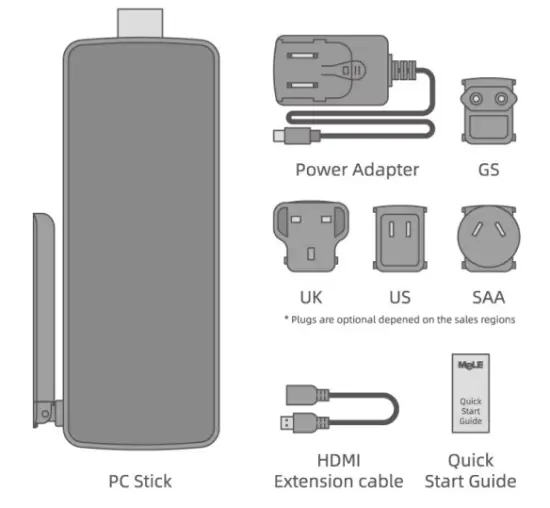 MeLE PCG02 4K Fanless Mini PC - package list