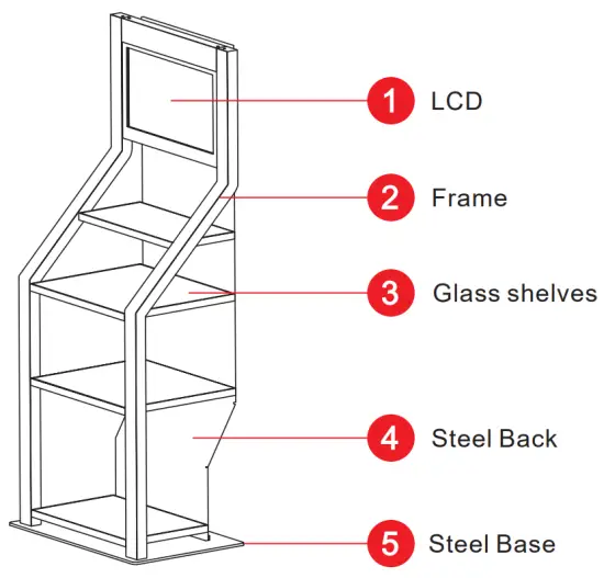 D2g Group SMMGRDS Mobile Garment Rack with Digital Screen - overview1