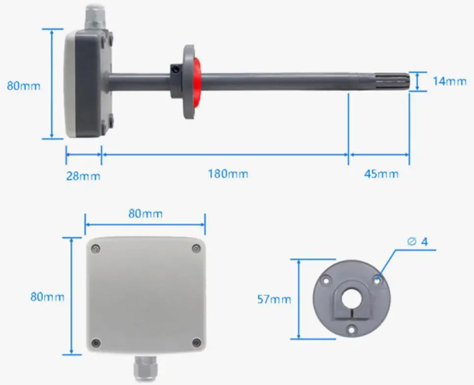 SONBEST SM3710M 4 20mA Current Type Duct Type Temperature and Humidity Sensor - fig