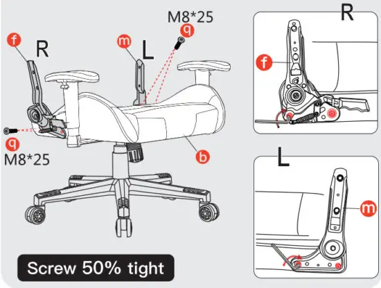 GTPLAYER GT002 Adjustable Gaming Chair - chair of installation 5