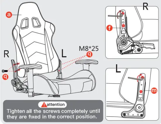 GTPLAYER GT002 Adjustable Gaming Chair - chair of installation 6