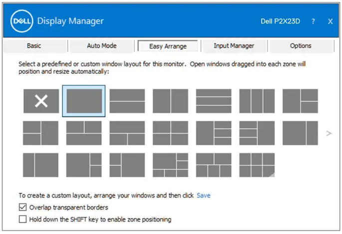 DELL P2723D Smart Monitor - Organizing windows with Easy Arrange 3