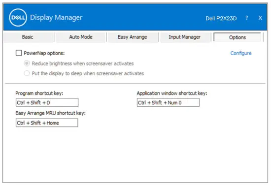 DELL P2723D Smart Monitor - Other Shortcut Keys