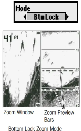 HUMMINBIRD Legend 2000 Series GPS Receiver - Bottom Lock Zoom Mode