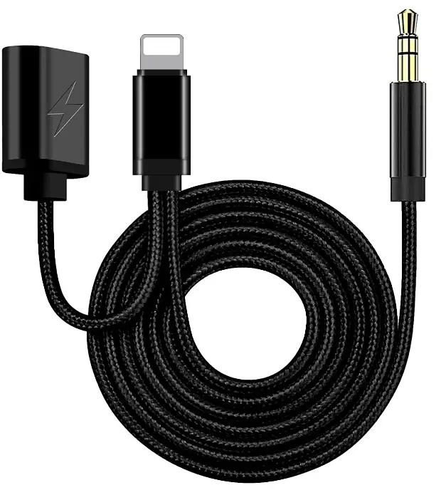 iPhone-Au-Cord-for-Car-with-Charging-Port-Apple-MFi-Certified]-Lightning-img