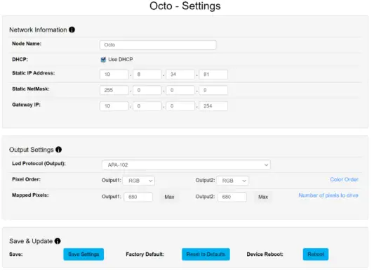 ENTTEC OCTO MK2 8 Universe eDMX to LED Pixel Controller - fig 9