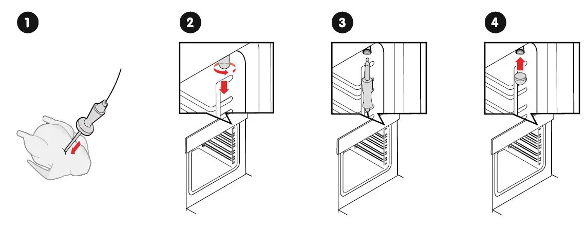 ELVITA CUI4724S White Convection Oven with Meat Thermometer 7