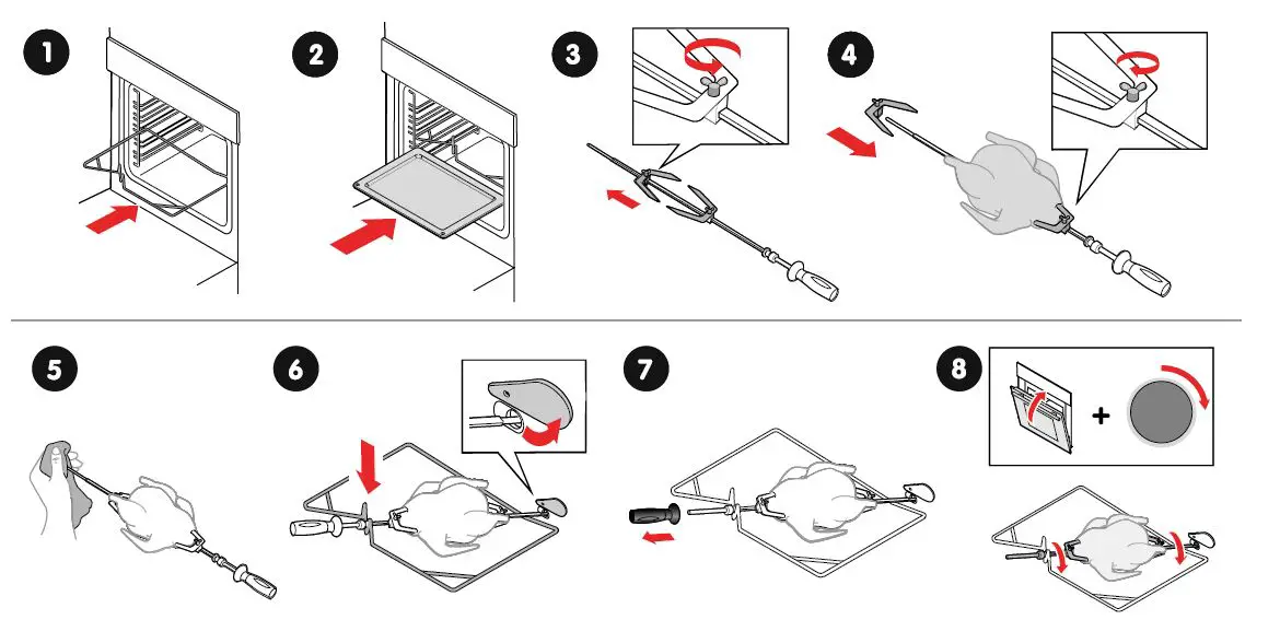 ELVITA CUI4724S White Convection Oven with Meat Thermometer 8