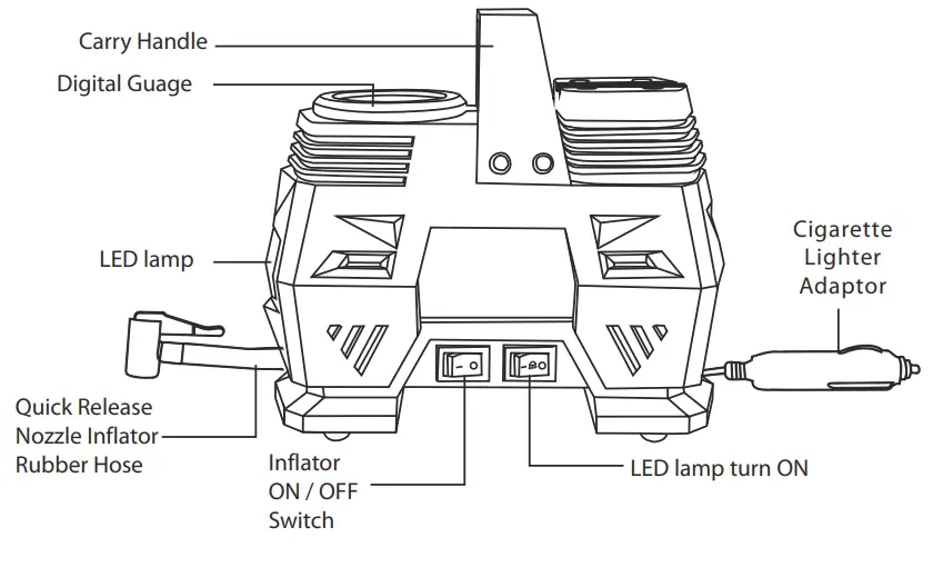 Blaupunkt TYRE INFLATOR TIF 30 DA 12 - Product Description