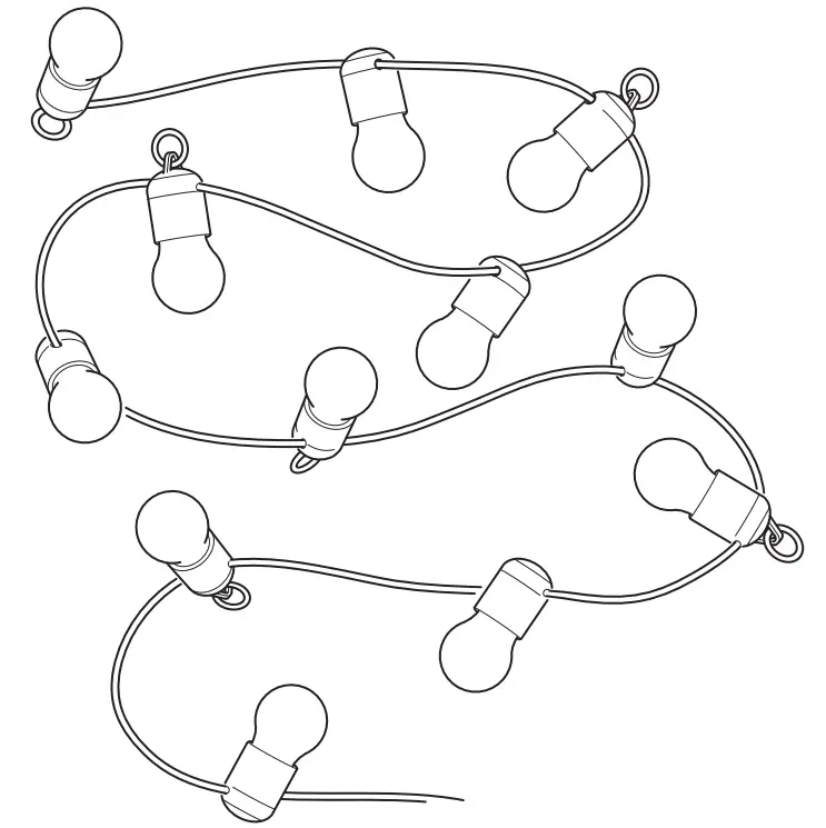 IKEA J2113 SVARTRA LED String Light with 12 Lights