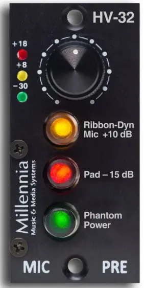 Millennia HV-32 Single Channel 200 Series Microphone Preamplifier Module