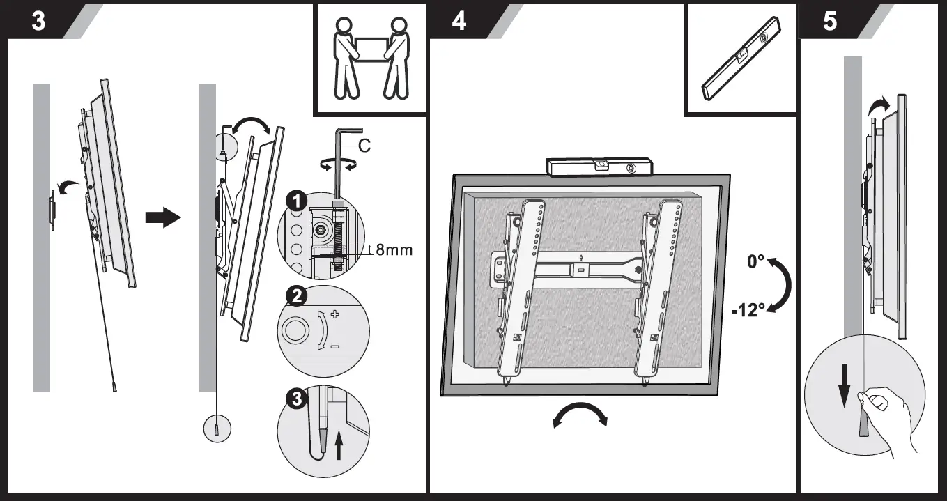 nedis TVWM5130BK Tiltable TV Wall Mount 06