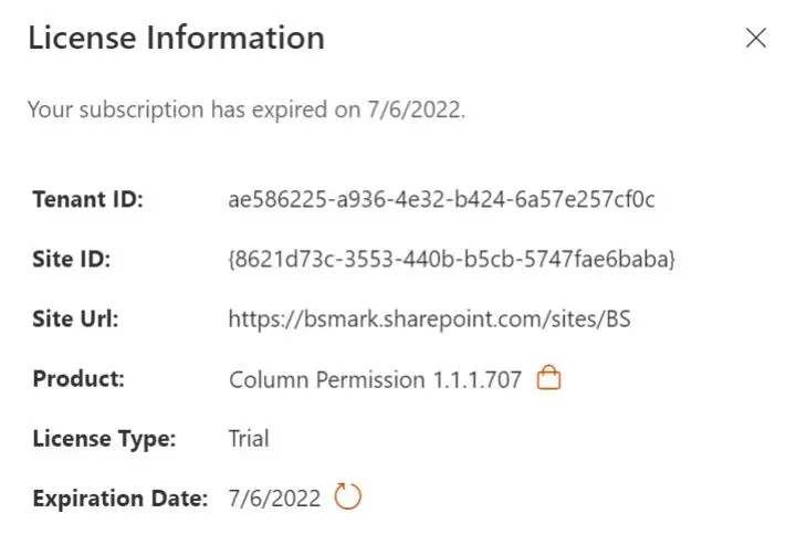 BOOST SOLUTIONS Column Permission App User Guide - Once the subscription expired