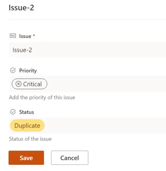 BOOST SOLUTIONS Column Permission App User Guide - Select an item such as Issue 2 and click Edit
