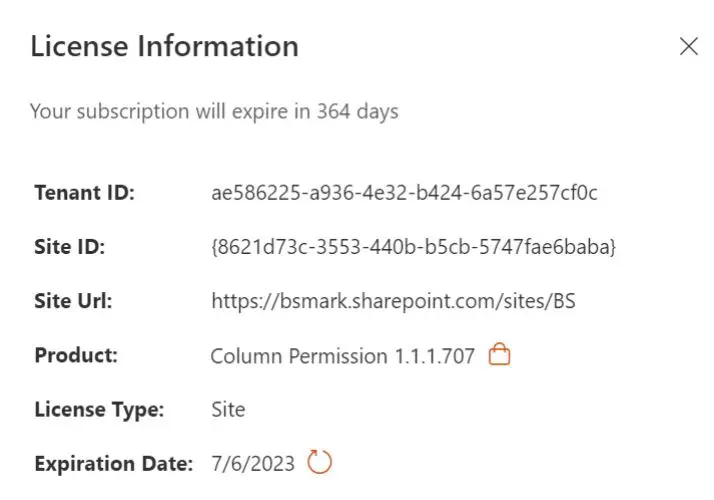 BOOST SOLUTIONS Column Permission App User Guide - The license type is Site