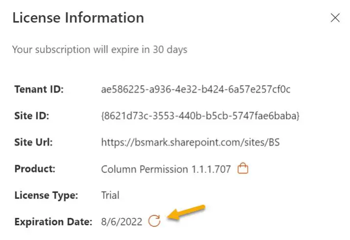 BOOST SOLUTIONS Column Permission App User Guide - To update the subscription status