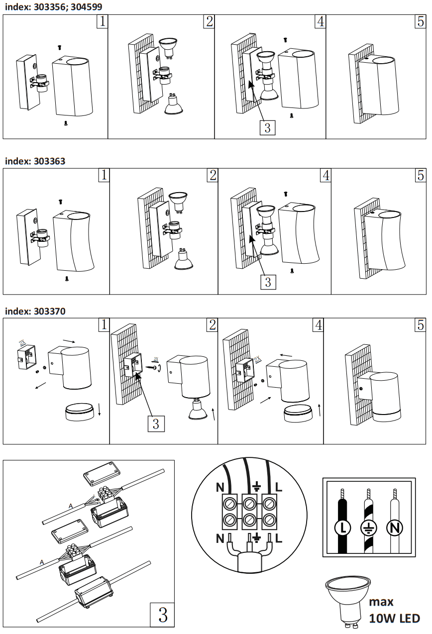 Sanico BOSTON 2xGU10 Wall Lamp - FIG 1