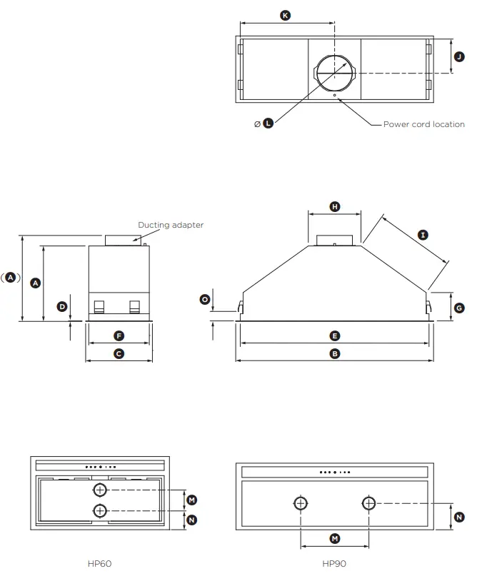 FISHER PAYKEL HP90IHCB3 Built In Integrated Cooker Hood - Fig 4