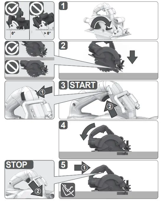 AEG BKS18BL2 190mm Circular Saw fig (14)