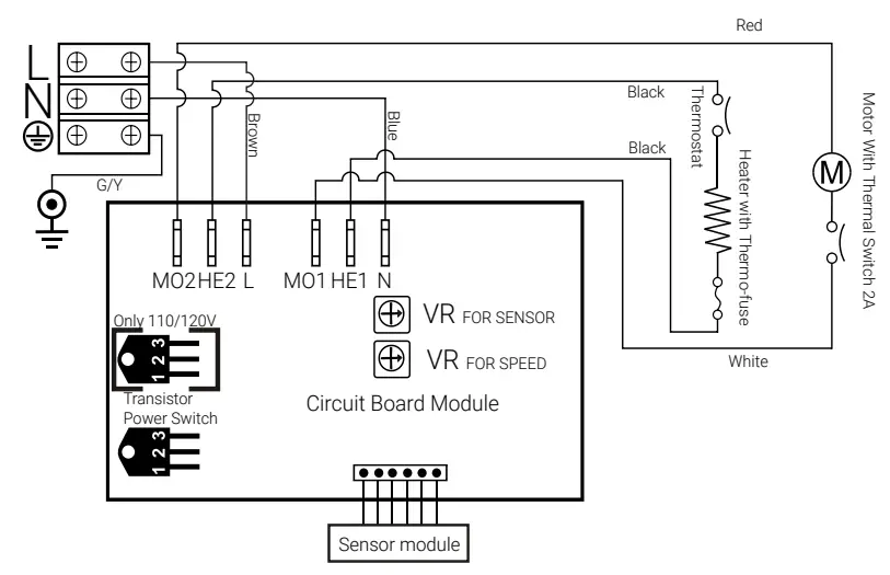 DAN DRYER 346 Turbo Low Noise Hand Dryer - CIRCUIT DIAGRAM