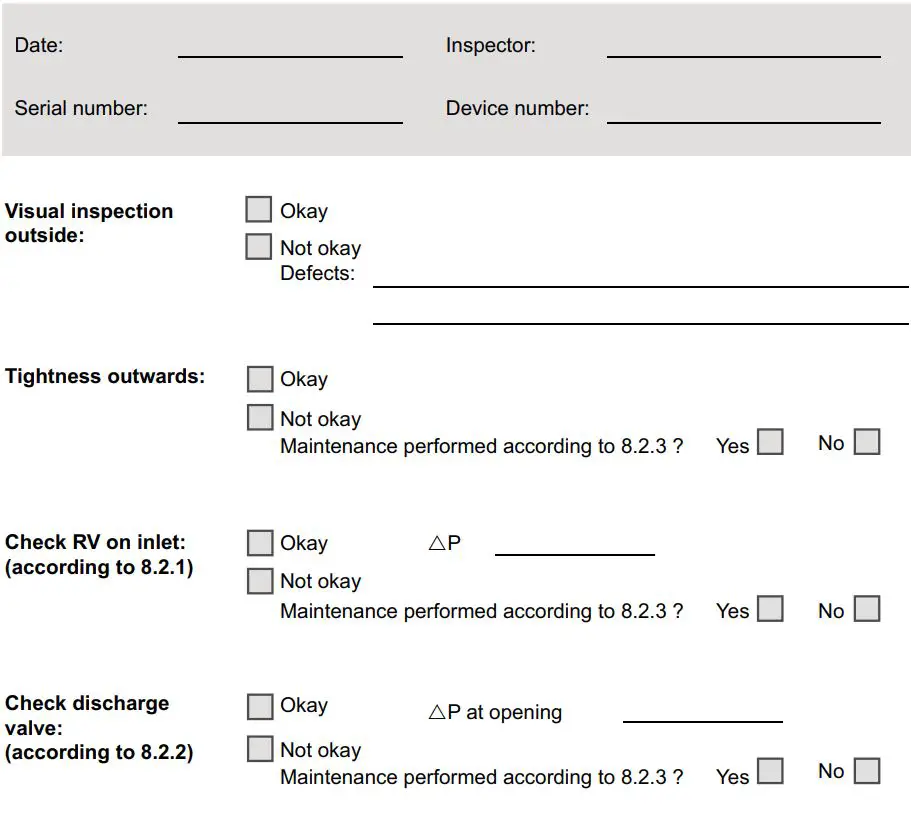 resideo Braukmann BFW112 Systemtrenner User Manual - Maintenance Report