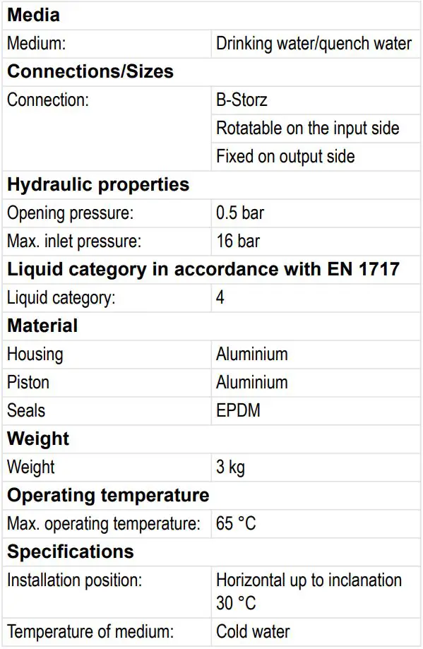 resideo Braukmann BFW112 Systemtrenner User Manual - Technical Data